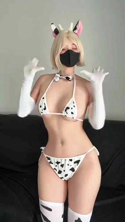 抖音 盐汽喵 150万粉丝网红私密情趣内衣诱惑舞蹈15V